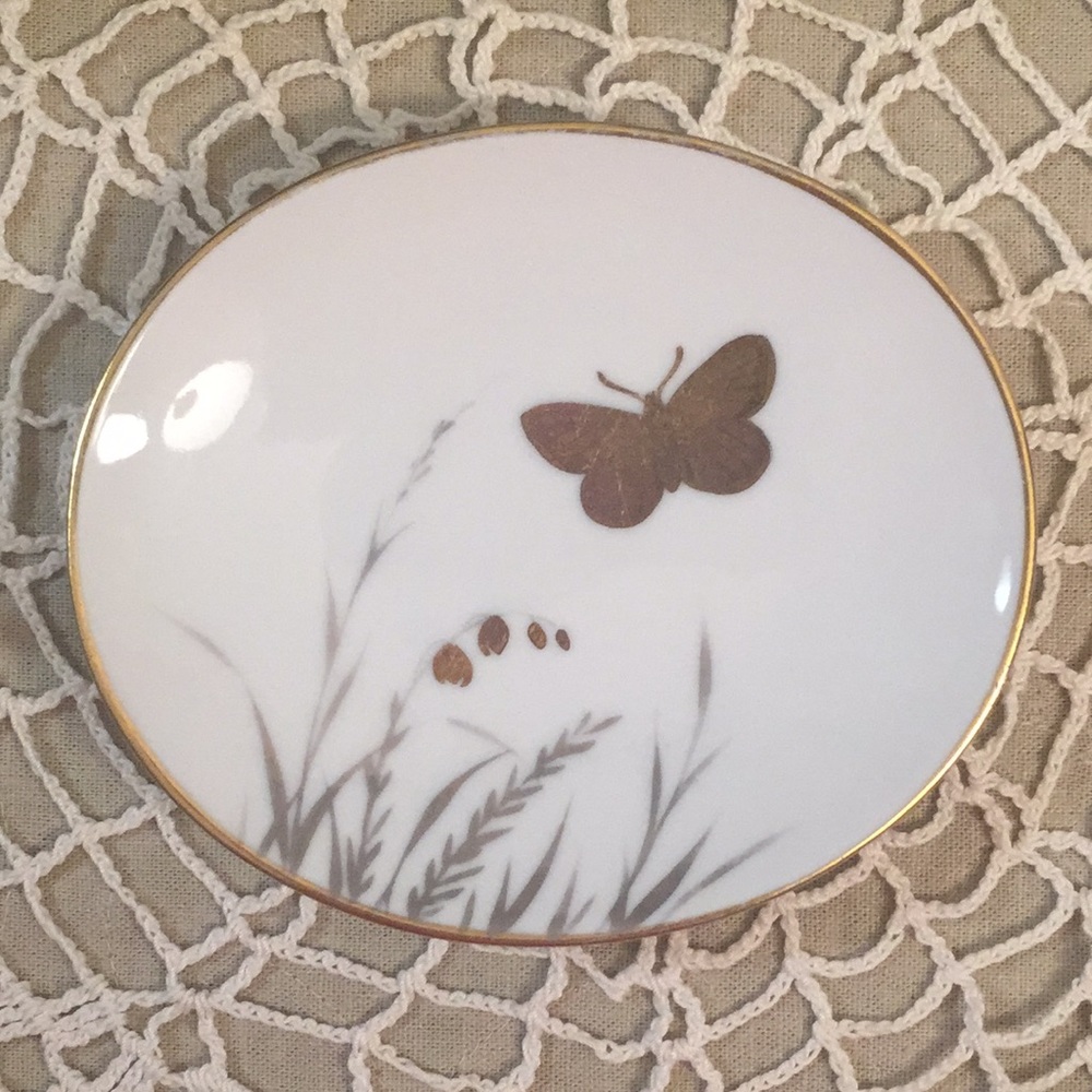 Vintage Gold Butterfly Design Dish Rosenthal Wartime Import - Picture 6 of 10